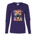 thumbnail image 3 of Dean Russo Best Dog Dog Lover Womens Graphic Long Sleeve T-Shirt, Purple, Medium, 3 of 6