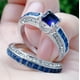 thumbnail image 3 of Anillos para mujeres Combinación de circonio cúbico Dos en Uno Boda Anillo de compromiso Sets, 3 of 5
