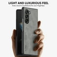 thumbnail image 4 of SaniMore Case for Samsung Galaxy Z Fold 5 (2021), Luxury PU Leather Lens Protection Metal Hidden Bracket Slim Lightweight Shockproof Anti-fall Bumper Drop Resistant Shell for Z Fold 5 - Brown, 4 of 9
