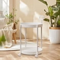thumbnail image 4 of CNKOO Round Side Table End Coffee Table with Wheel Movable Tray Sofa Cart  Home Coffee Table Movable Shelf Sofa, 4 of 6