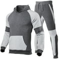 thumbnail image 2 of MLQIDK Men's Sweatsuits Big and Tall Workout Gym Sport Fleece Hoodie and Sweatpants Jogging Sweat Suits Sweatsuits Athletic Lounge Outfit 2 Piece Set Winter Suit Sets Army Green M, 2 of 3