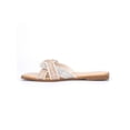 thumbnail image 2 of Olivia Miller Womens Marianne Rhinestone Square Toe Slide Sandals, 2 of 3
