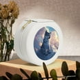 thumbnail image 6 of Yiaed Cloud Wolf Print Travel Jewelry Case Bridesmaid Gift Boxes Jewelry Travel Organizer Small Round Jewelry Box Mini Storage-White, 6 of 7