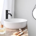 thumbnail image 5 of Grifo negro mate, grifo mezclador para lavabo de baño de cobre, grifo de lavabo de agua fría y caliente mate, diseño elegante y retro, grifo de palanca de un solo orificio, lavabo duradero, 5 of 5