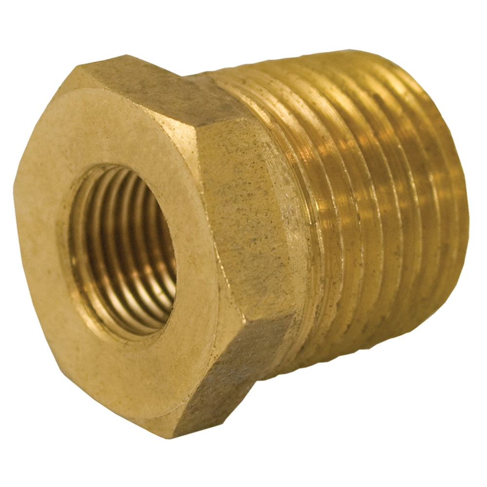 1/4" x 1/8" Yellow Brass Hex Bushing ,PartNo P11042 JonesStephens