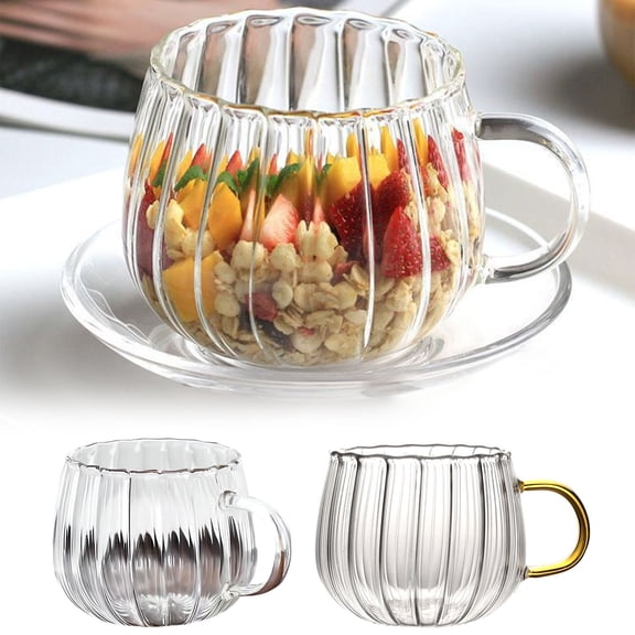 Clearance Under $2.29 Glass Pumpkin Mug, Clear Pumpkin-Shaped Coffee Cup for Halloween and Fall Decor