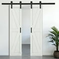 thumbnail image 2 of Barara King Sliding Barn Door,42 in. x 84 in. Sliding Double Barn Door With 7Ft Barn Door Hardware Kit,K Frame, 2 of 7