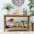 thumbnail image 4 of Cambridge Casual Abbington Teak Wood Rectangle Patio Console Table, Natural, 4 of 8