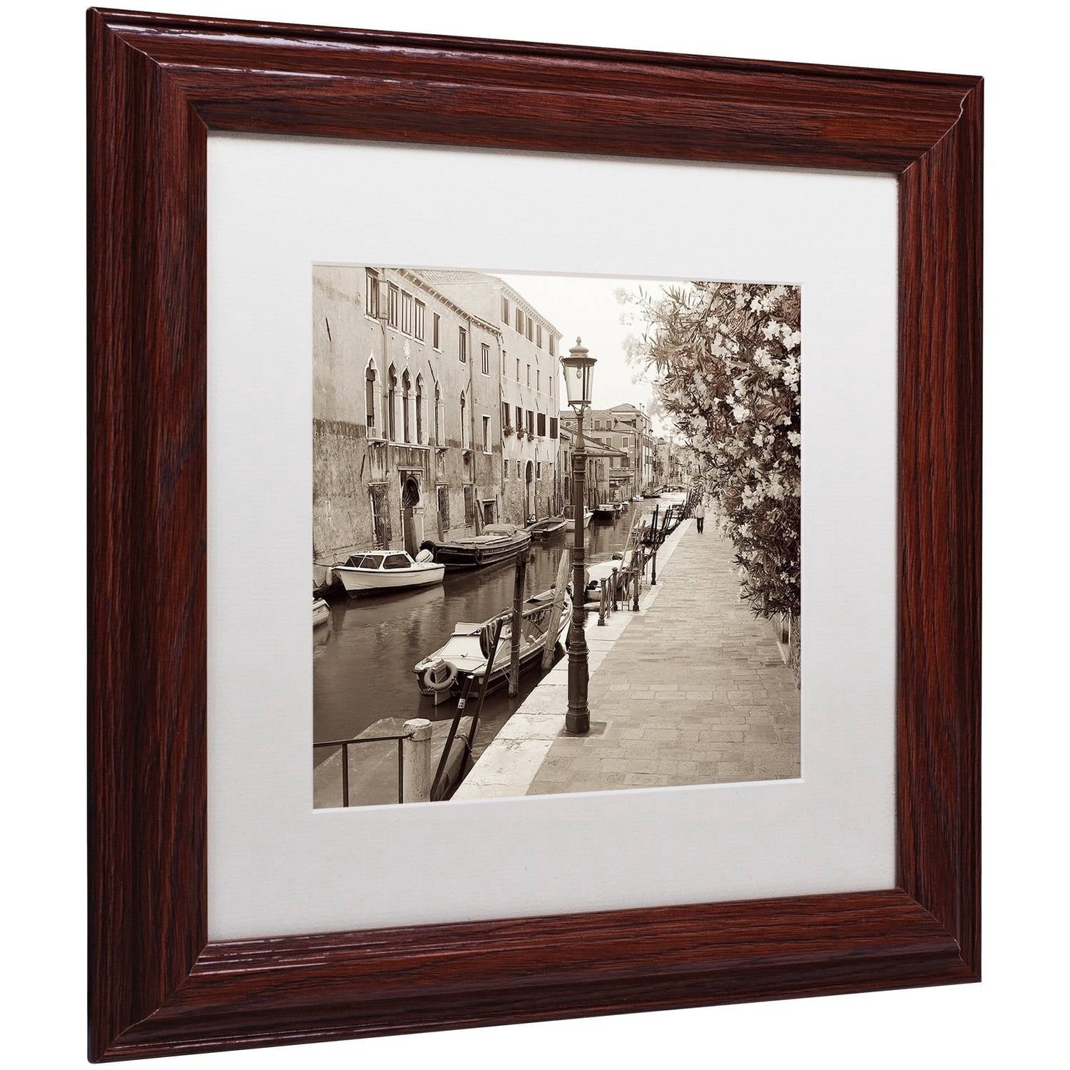 Trademark Fine Art "Venezia VII" Canvas Art by Alan Blaustein, White Matte, Wood Frame