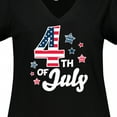 thumbnail image 4 of Inktastic 4th of July with Striped Stars Women's Plus Size V-Neck T-Shirt, 4 of 5