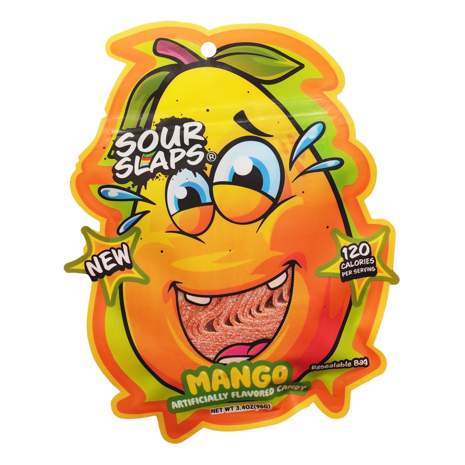 Sour Slaps 7-Pack Flavored Sour Candy Belts - Deliciously Sour, Fresh & Chewy, Extreme Sour Kick, Vegetarian, 7 Mouth Watering Flavors Sweet Snack Fruit Candies Tangy Bonbon