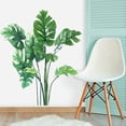 thumbnail image 4 of 2 calcomanías de pared de hojas, plantas verdes, pegatinas de pared para dormitorio, hojas de Monstera tropical, arte de pared, pegatinas Dedor, carteles de pared de hoja de palma natural, decora, 4 of 5