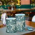 thumbnail image 6 of Flickering Flameless LED Candles set of 2 Battery Operated 18-Key Remotes Timer Halloween Fall Decor Leopard and Stars D3''xH4''5'', 6 of 7