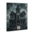 thumbnail image 3 of Stupell Industries Ghost Pair & Haunted Mansion Holiday Painting Wrapped Canvas Canvas Art Print Wall Art, 36 x 48, 3 of 7