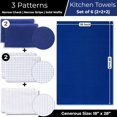thumbnail image 3 of Highly Absorbent Cotton Kitchen Towels for Drying Dishes - Set of 6 Dish Towels - Narrow Navy Blue Stripes Plaid Waffle Dishtowels - 18"X28" Large Lint Free Linen Tea Hand Bulk T Towls, 3 of 3