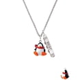thumbnail image 2 of Delight Jewelry Resin Penguin with Red Scarf Silvertone Best Friends Forever Bar Charm Necklace, 23", 2 of 4