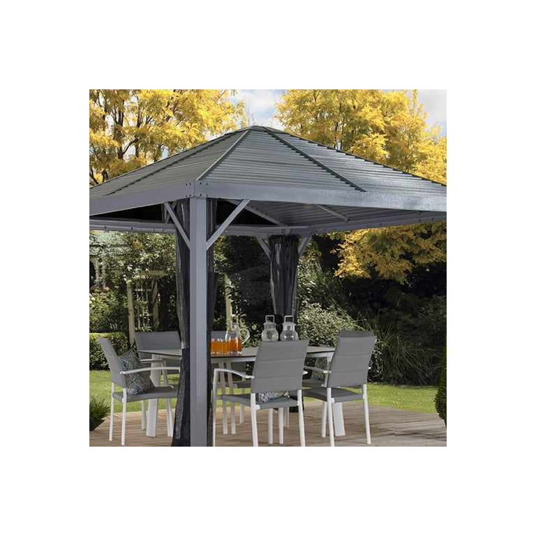sangoページ Sojag Sanibel 8 x 8 x 9 ft Light Grey Gazebo - Walmart.com