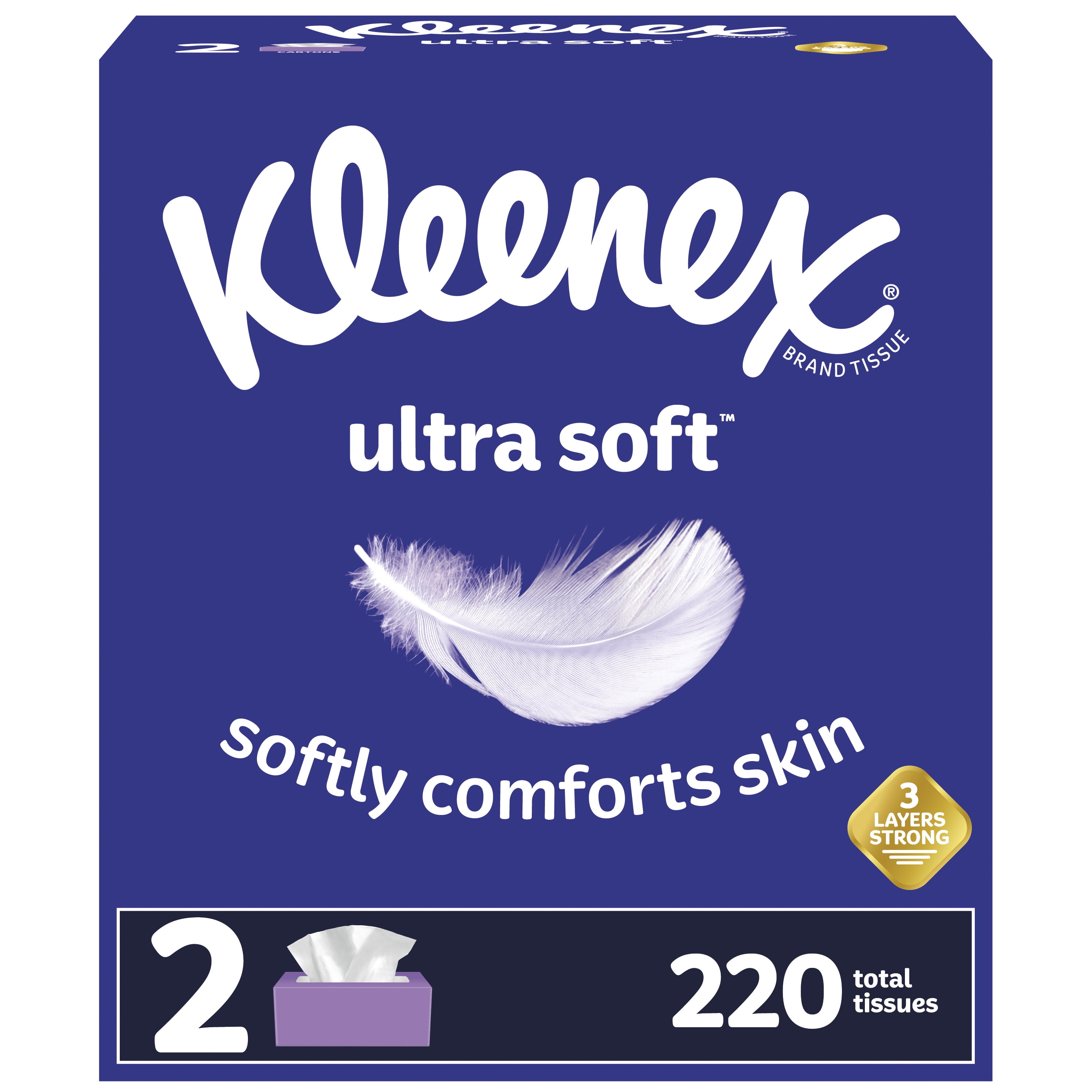 6 Pack Kleenex Extra Large Tissues Silk Care