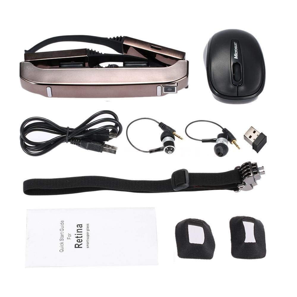 RONSHIN Vision 800 Smart Android WiFi Glasses Wide Screen Portable Video 3D Glasses Private Theater with Bluetooth Camera