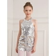 thumbnail image 2 of Mufeng Kids Girls Sleeveless Halter Sparkle Sequins Party Romper Gowns Pageant Wedding Birthday Jumpsuit Silver 14, 2 of 10
