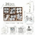 thumbnail image 3 of Feltree 24-Piece Mini Christmas Ornaments Set with Kraft Gift Box, Gold Themed Assorted Designs for Tree, Wreath, and Holiday Decor, 3 of 7