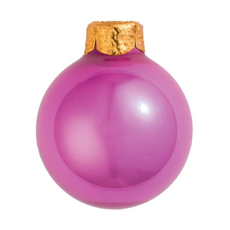 Whitehurst Mini Shiny Finish Glass Christmas Ball Ornaments - 1.5" (40mm) - Lipstick Pink - 40ct
