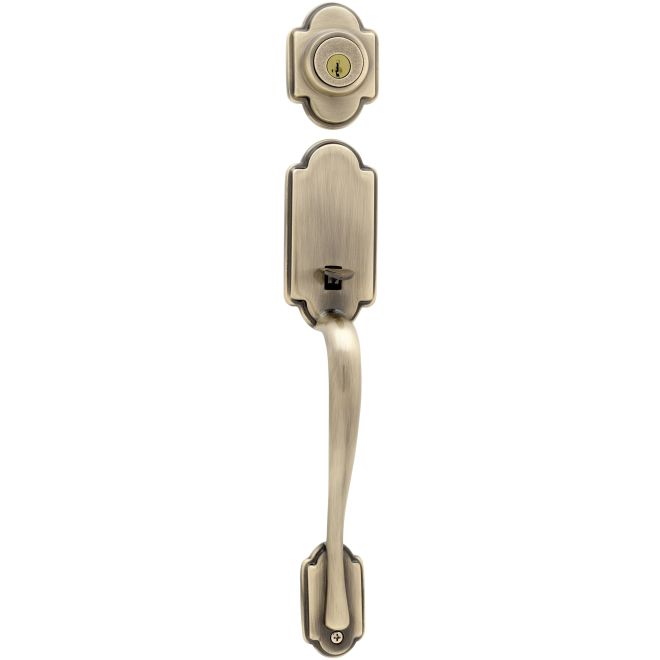 Kwikset Arlington Handleset in Antique Brass
