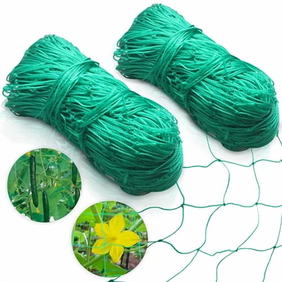 Garden Netting for Climbing Plants,2-Pack 6'x16.5'Ft Garden Trellis Netting 4x4 Weatherproof Plant Netting for Cucumbers,Beans