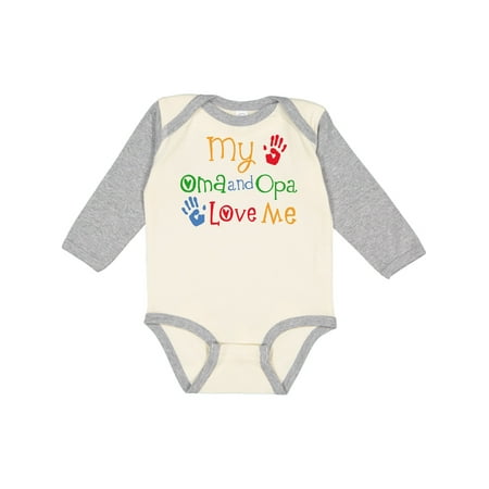 

Inktastic Oma and Opa Love Me Grandchild Gift Baby Boy or Baby Girl Long Sleeve Bodysuit