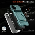 thumbnail image 5 of Armor Case for iPhone 17 with Hidden Credit Card Slot [360° Rotatable Ring Holder Stand Magnetic Kickstand][Support Car Mount]Shockproof Phone Case For iPhone 17,Green, 5 of 7