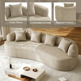 Wiilayok 114.2"Modern Chenille Sofa,Curved Sofa with Deep Seat,Cloud Compression Sofa Couch for Living Room,No Assembly,Light Brown - Walmart.com