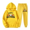thumbnail image 3 of 2 PC Sweatsuit Set for Women Plus Size Halloween Cute Graphic Hoodie Sweatshirt Matching Sweatpants Tracksuit Casual Set,Wine 1,M, 3 of 3