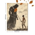 thumbnail image 3 of Qisvanset 12x16 Inch David and Goliath Bible Canvas Wall Art, Modern Scripture Sketch Religious Home Decor Gift, 3 of 8