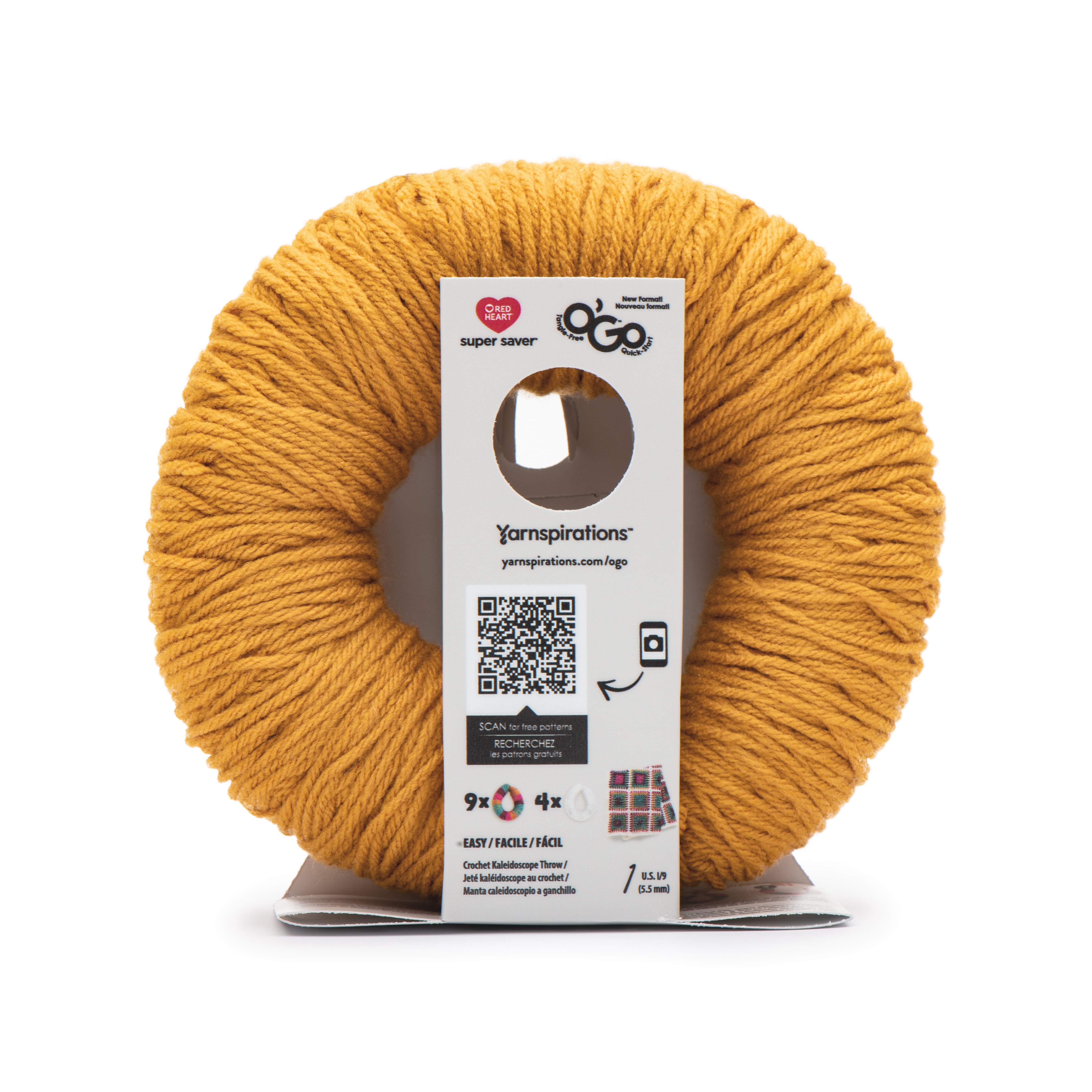 Red Heart Super Saver® O'Go™ 4 Medium Acrylic Yarn, Gold 7oz/198g, 364 Yards