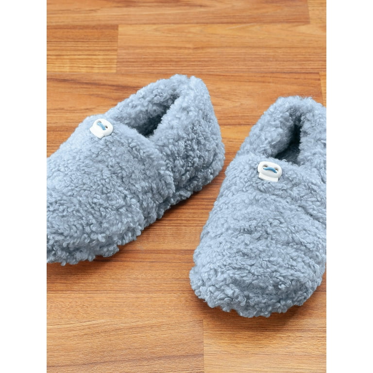 Silver StepsTM Adjustable Toggle Slippers Non Skid Adjustable Toggle Thick Fuzzy Fleece X Large