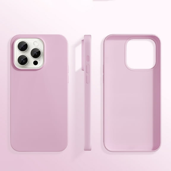 Allytechgroup Liquid Silicone Case for Apple iPhone 13, Ultra Slim Fit Shell Back Cover Anti-Scratch Bumper Shockproof Phone Case for Women Men Girls, Cherrypink