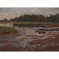 thumbnail image 2 of Charles Johann Palmié 18x14 Black Ornate Wood Framed Double Matted Museum Art Print Titled - Evening Moor Landscape (Approx. 1899), 2 of 5