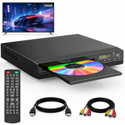 DVD Players for TV with HDMI, Region Free DVD Player for Smart TV, CD Player for Home, Supports 1080P Video, DVD/CD/VCD/JPEG/USB Playback, DVD Player with Remote, HDMI & RCA Cables Included