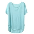 thumbnail image 1 of Birdeem T-Shirt Femme Col Rond Couleur Unie Manches Courtes Ample, 1 of 10