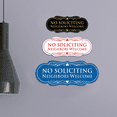thumbnail image 3 of Designer No Soliciting Neighbors Welcome Sign(Light Grey / Burgundy) - Medium, 3 of 6