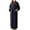 Black, variant on WREESH Womens Bathrobe Long Nightgowns Solid Bandage Robe Bathrobe Gown Pajamas Sleepwear Pocket Waistband+Belts Blue