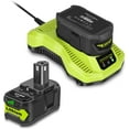 thumbnail image 6 of 2 Pack 18V 6.5Ah P193 PBP005 Battery with charger Combo Replacement for Ryobi 18V Battery and Charger Kit P117 P193 PBP007 4.0Ah PBP004 P108 P192 P129 P197 for Ryobi ONE+ Battery and Charger, 6 of 6