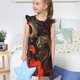 thumbnail image 4 of Balery Fiery Floral Pattern Camisón de princesa para niñas, pijama de algodón con mangas abullonadas, suave y bonito.-Large, 4 of 6