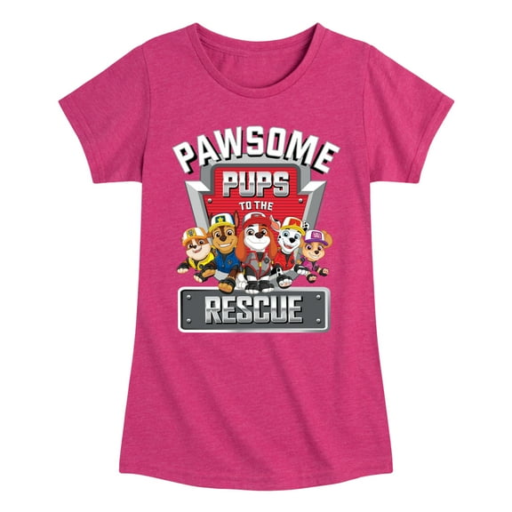Paw Patrol - Pawsome Pups To The Rescue - Toddler And Youth Girls Short Sleeve Graphic T-Shirt