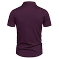 thumbnail image 2 of Los Hombres de Manga Corta Botón Arriba Camisa de Negocios Casual Color Sólido Botón Solapa Camisa de Moda, Poliéster con Corbata, Lavado de Manos, 2 of 6