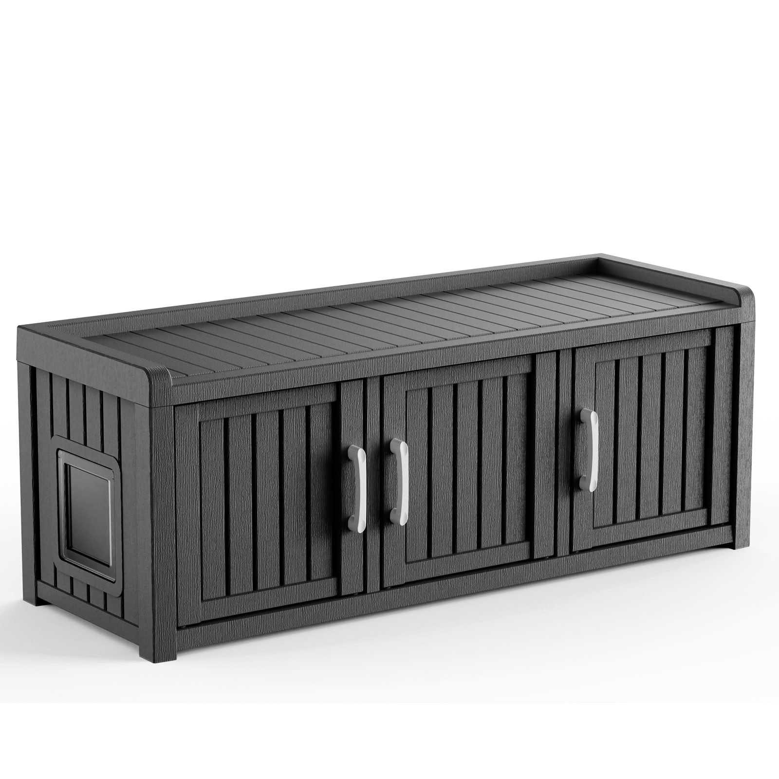 MAYEERTY Multi-Functional Cat House & Litter Box Enclosure, Sturdy Storage Cabinet with Ventilated Side Window