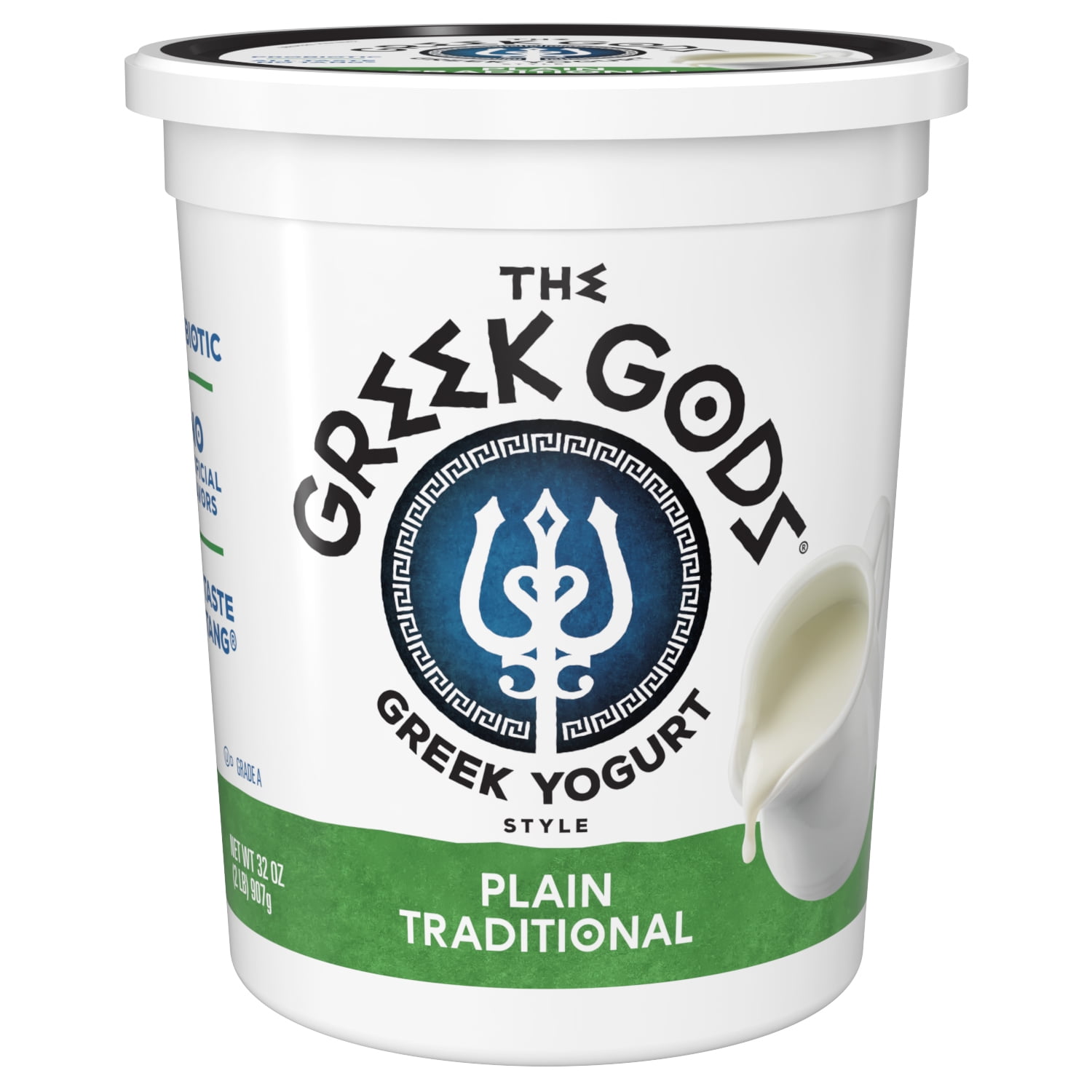 The Greek Gods Greek Style Yogurt, Probiotic Yogurt, Plain Traditional, 32 oz