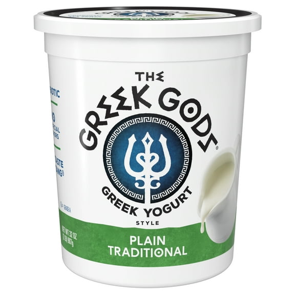 The Greek Gods Greek Style Yogurt, Probiotic Yogurt, Plain Traditional, 32 oz