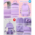 thumbnail image 5 of Mochila Escolar Viaje Bolsa Impermeable Mochilas Reforzada 2 En 1 VIOLETA, 5 of 5
