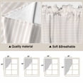 thumbnail image 3 of Farmhouse Beige White Striped Kitchen Window Curtains, Swag Curtains Valance for Bedroom Living Room Bathroom, Modern Stripes Rod Pocket Window Treatment Curtain Block Drapes 2 Panels 36"x36", 3 of 9